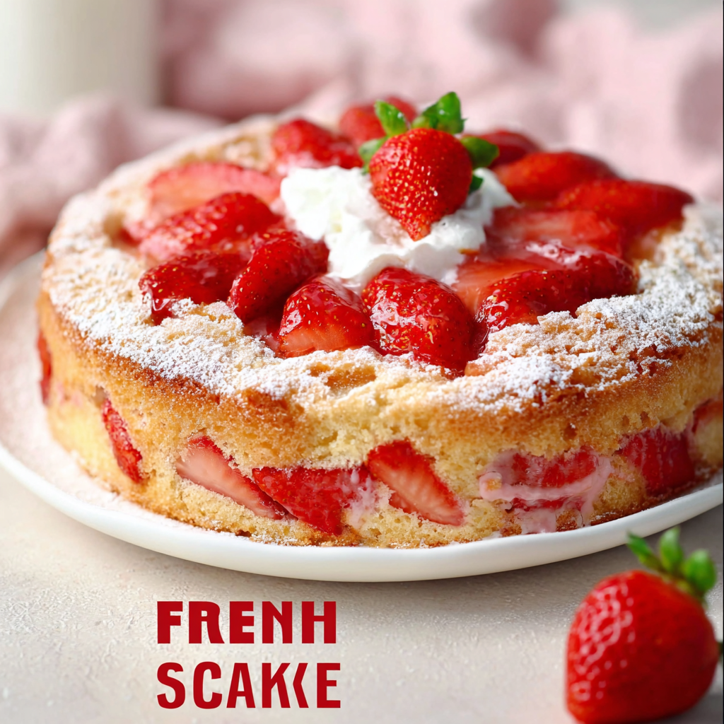 Classic French Strawberry Cake Recipe with Fresh Berries and Crème
