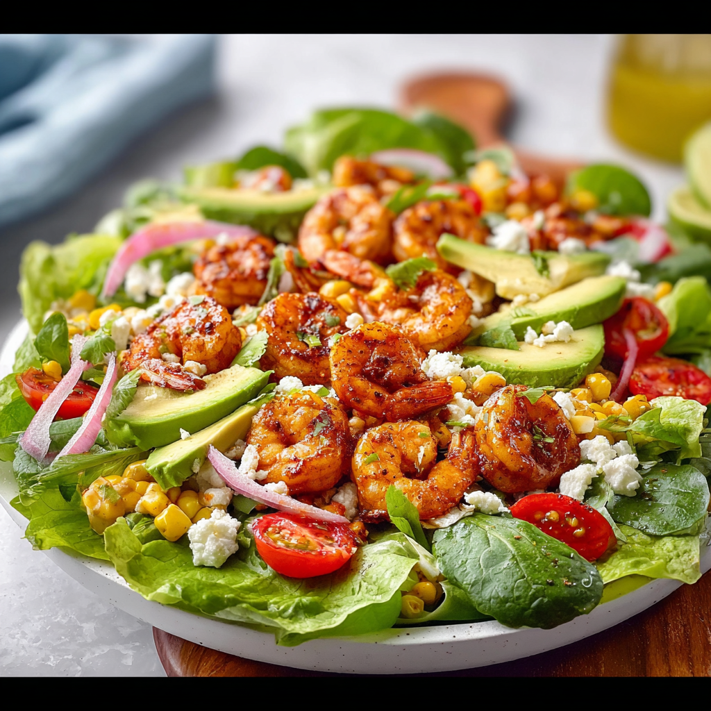 Southwest Honey Lime Shrimp Salad with Avocado and Corn