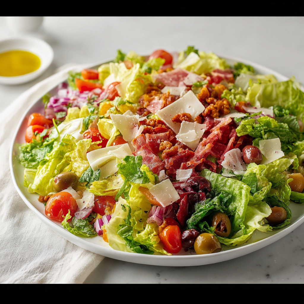 Classic Italian Chopped Salad with Zesty Olive Oil Dressing