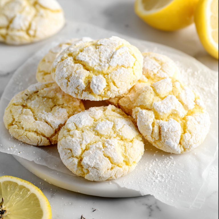 Lemon Crinkle Cookies with Freeze-Dried Blueberries – A Soft & Crunchy Treat from Herbs & Flour