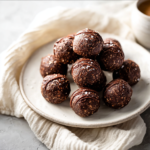 No-Bake Chocolate Brownie Protein Balls with Almond Butter and Cocoa