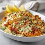 Copycat Cheesecake Factory Crusted Chicken Romano Recipe with Mozzarella Topping