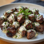 Garlic Butter Steak Bites with Parmesan Cream Sauce for Gourmet Cooking