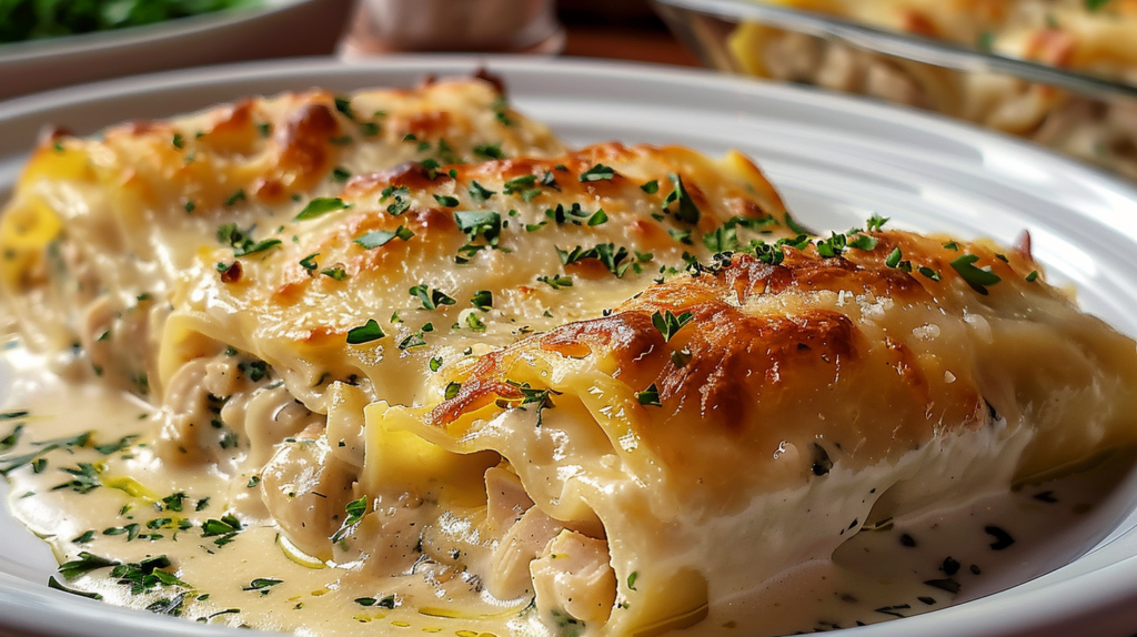 Chicken Alfredo Lasagna Rolls – Creamy Layers of Flavor