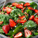 Strawberry Spinach Salad Recipe with Maple Balsamic Dressing
