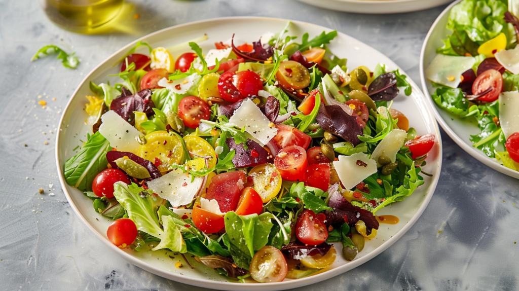Italian Chopped Salad with Fresh Mozzarella and Spicy Dressing
