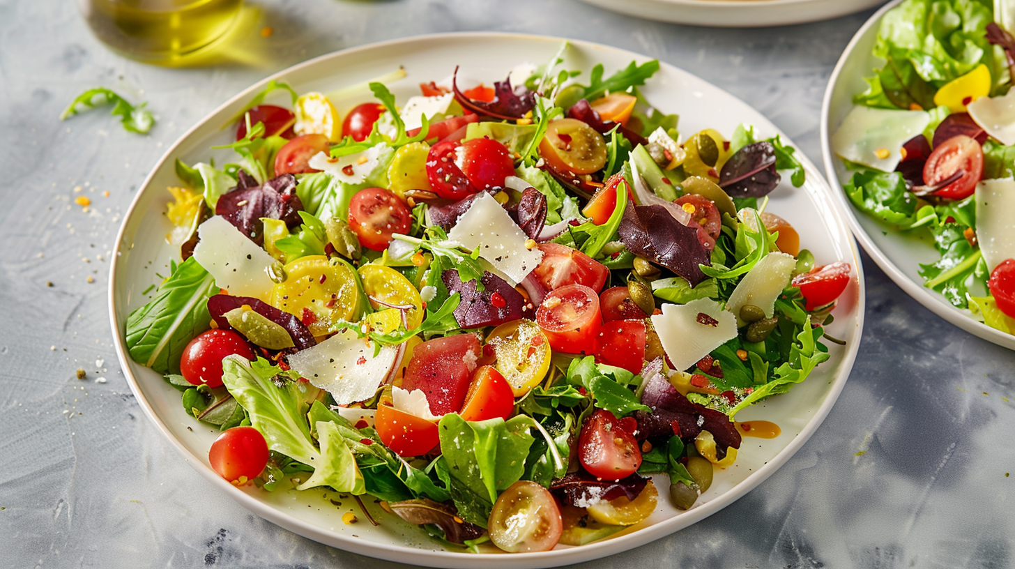 Italian Chopped Salad with Fresh Mozzarella and Spicy Dressing