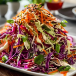 Crunchy Asian Cabbage Slaw with Addictive Sesame Dressing - Thai Slaw Recipe