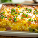 Hash Brown Egg Casserole with Turkey and Creamy Cheese