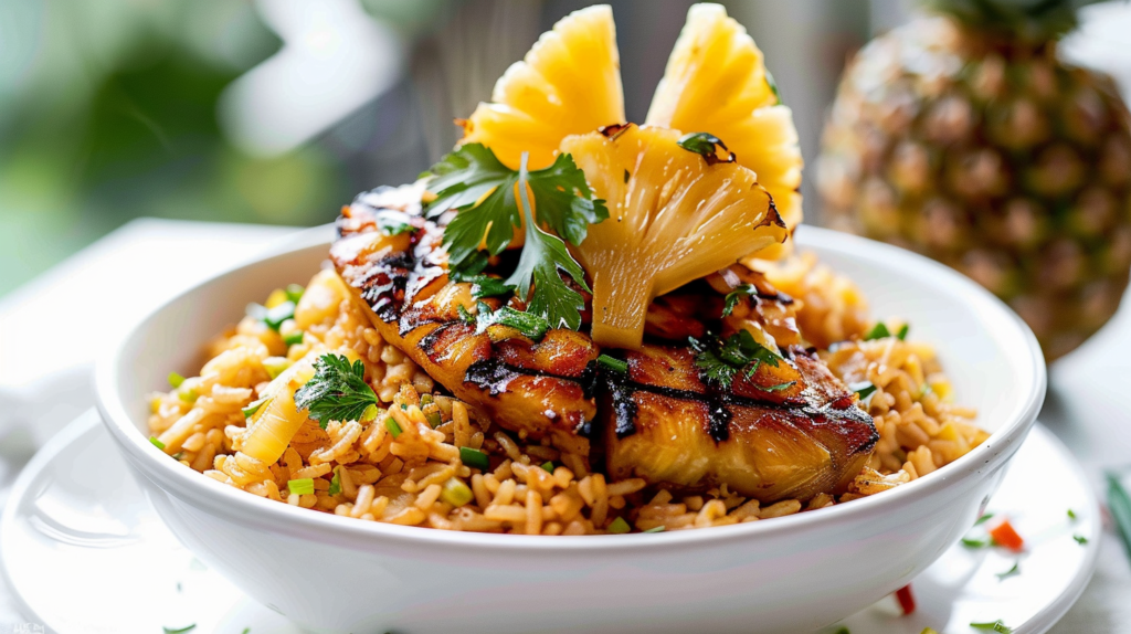 Easy Hawaiian Pineapple Rice with Teriyaki Chicken and Coconut Rice Recipe