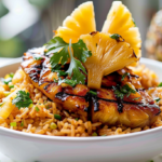 Easy Hawaiian Pineapple Rice with Teriyaki Chicken and Coconut Rice Recipe