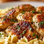 Garlic Butter Chicken with Bowtie Pasta: A Creamy, Flavor-Packed One-Pan Dish
