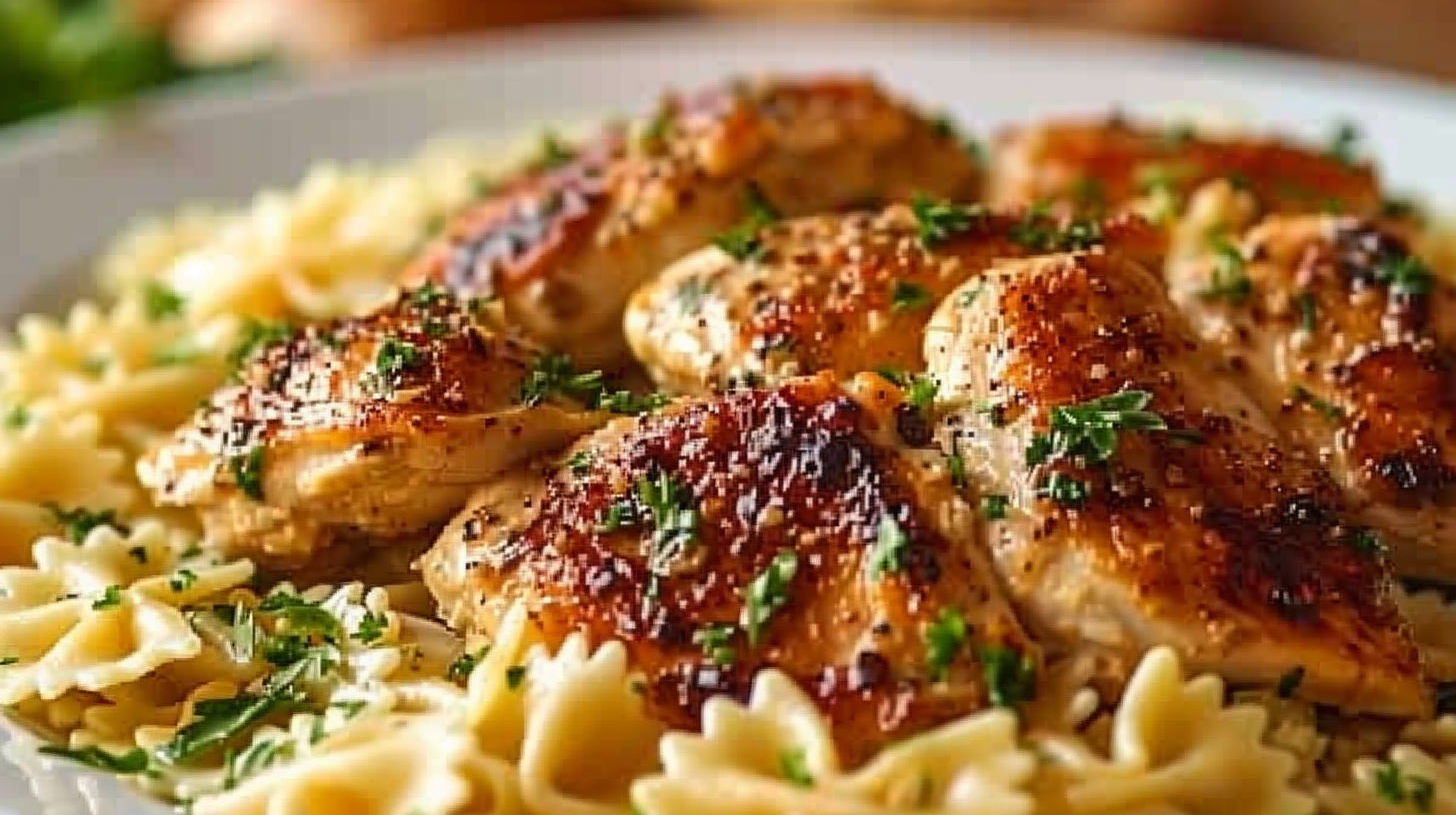 Garlic Butter Chicken with Bowtie Pasta: A Creamy, Flavor-Packed One-Pan Dish