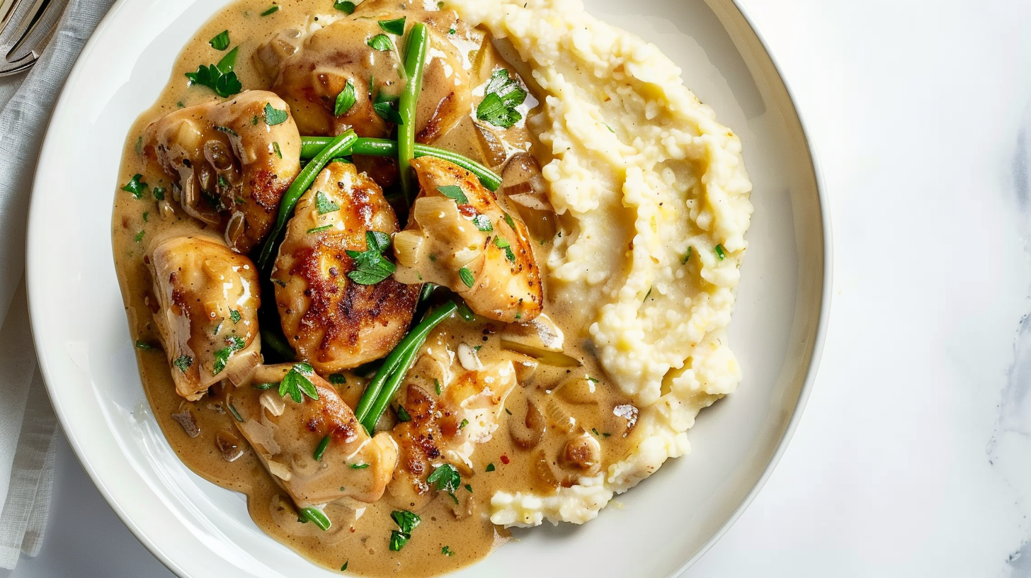 Creamy Garlic Chicken with Parmesan and Herbs - A Comforting One-Pan Dish