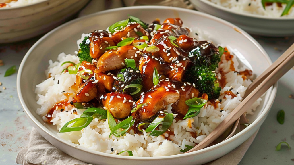 Sticky Chicken Rice Bowls Recipe | Cheff Recipes