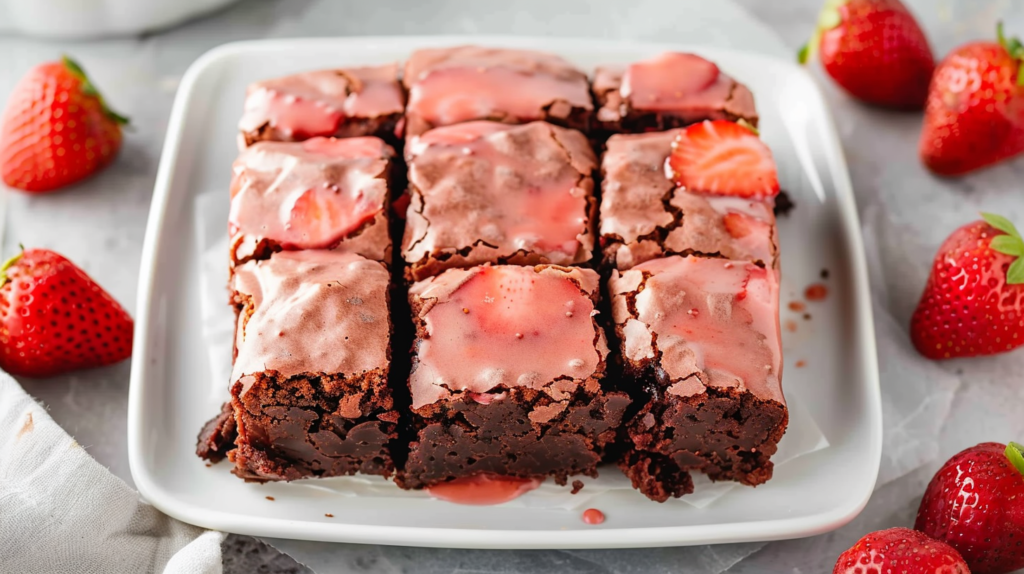 Homemade Strawberry Brownies with Pudding Cake Mix Recipe