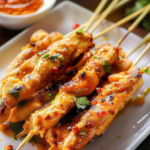Thai Chicken Satay (Baked or Grilled) with Homemade Peanut Sauce