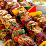 Grilled Chicken Kabobs with Vegetables in a Zesty Mediterranean Marinade