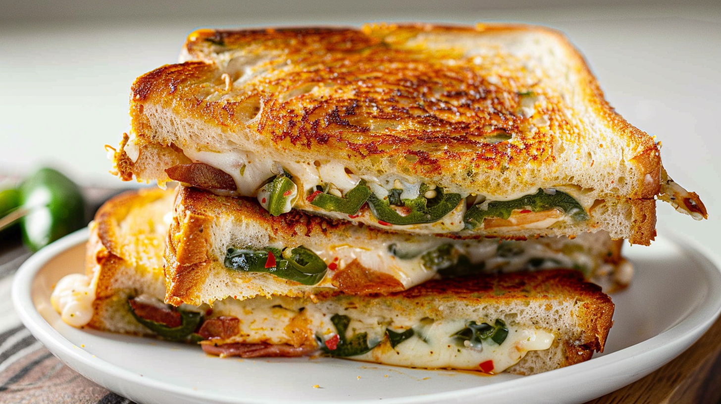 Crispy and Creamy Roasted Jalapeño Popper Grilled Cheese Sandwich Recipe