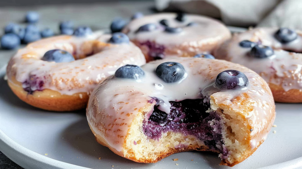 High Protein Blueberry Cake Donuts
