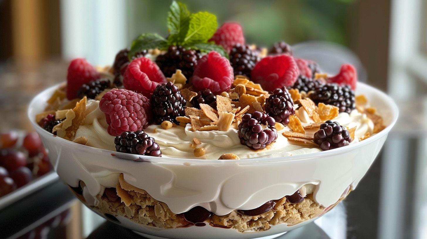 Heaven In A Bowl No-Bake Dessert Recipe with Peanut Butter and Chocolate Ganache
