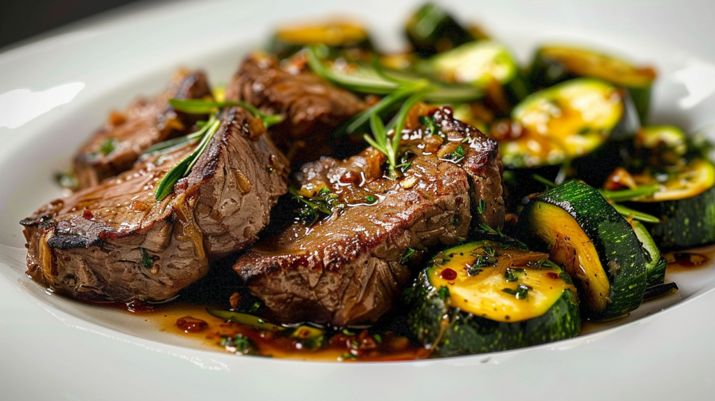 Effortless Garlic Butter Steak & Zucchini Delight