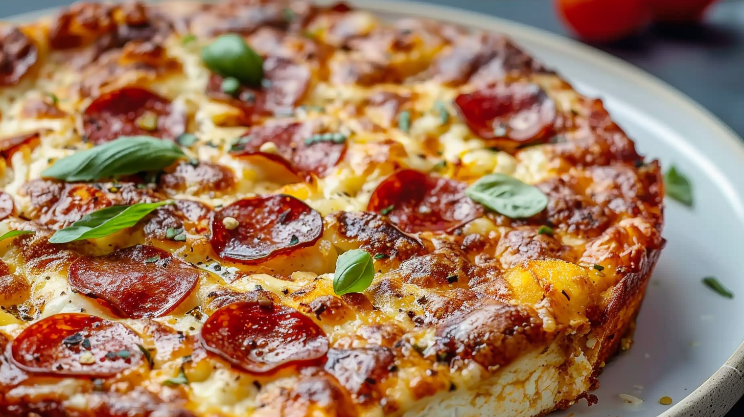 Delicious Pizza Cottage Cheese Bake with High Protein for Keto Lovers