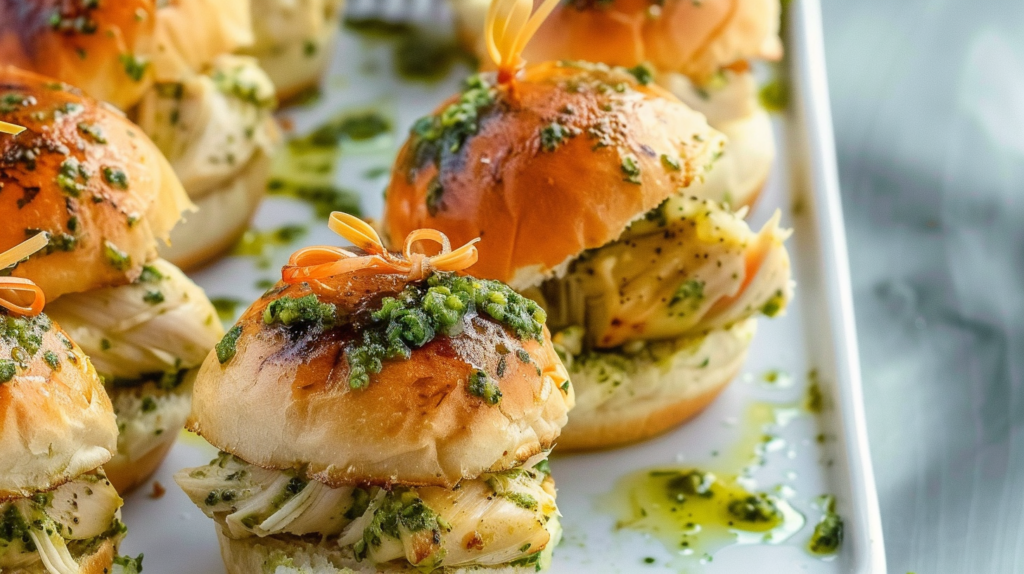 Pesto Chicken Pull Apart Sliders
