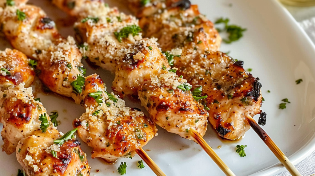 Grilled Ranch Garlic Parmesan Chicken Skewers – A Flavor Explosion!