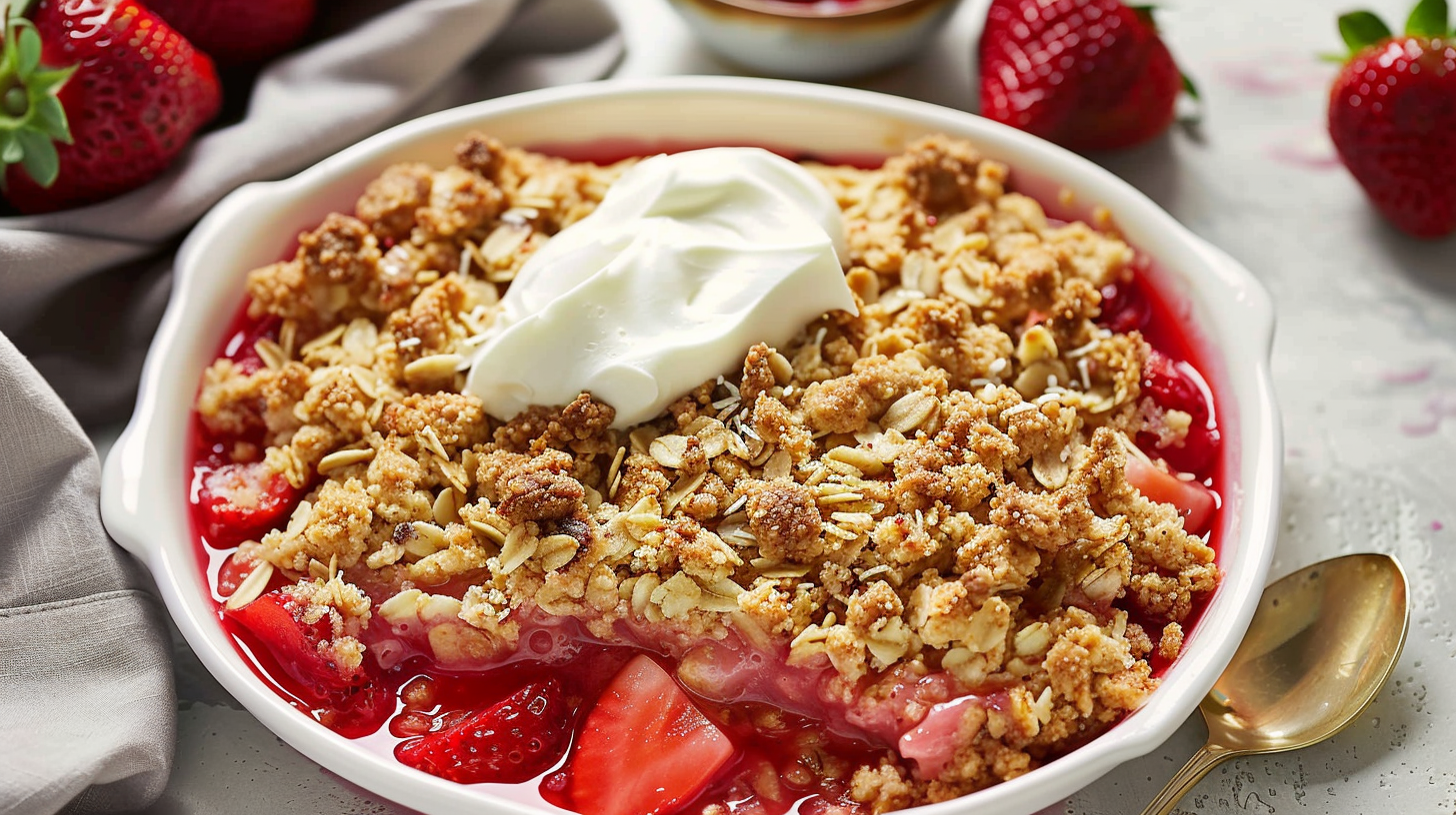 Old-Fashioned Strawberry Rhubarb Crisp Recipe