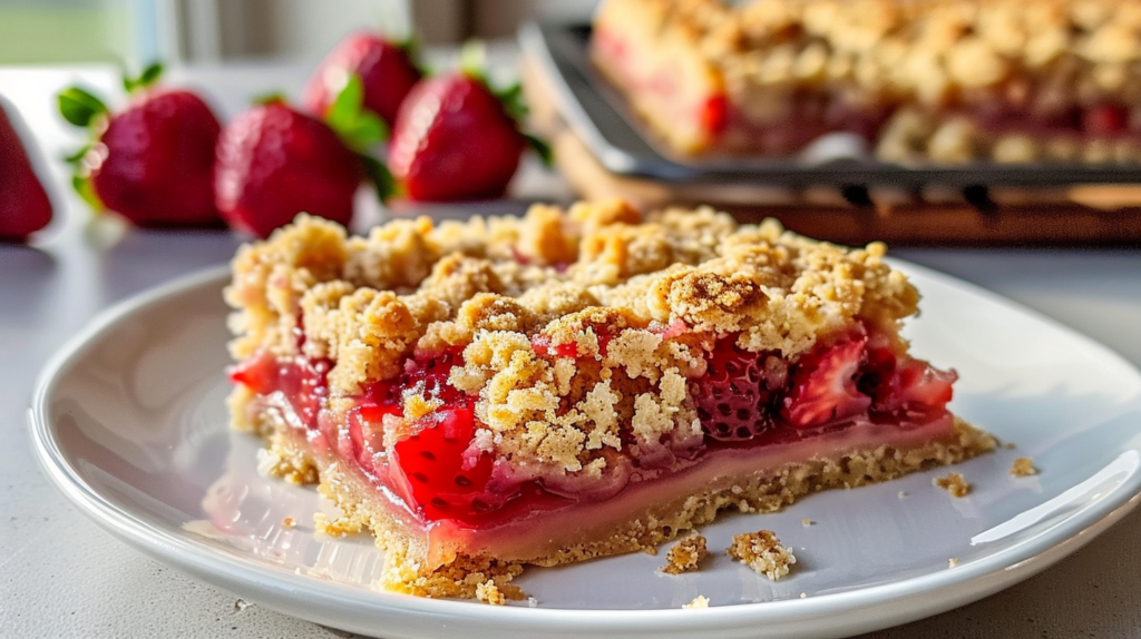 Best Strawberry Rhubarb Crumb Bars Recipe