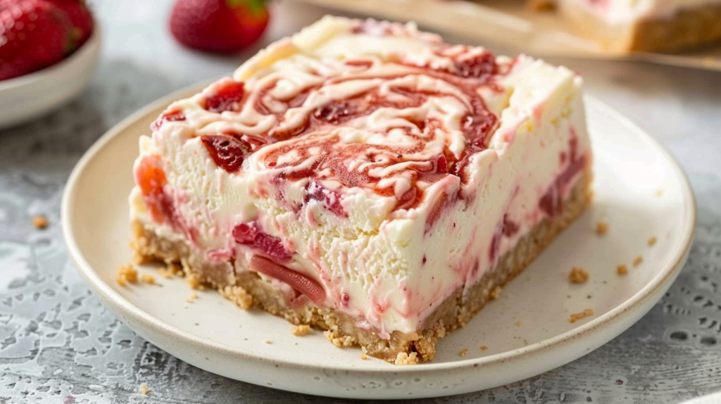 The Best Strawberry Rhubarb Cheesecake Bars (Easy & Creamy)