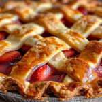 Best Strawberry Rhubarb Pie Recipe | Flaky Crust Classic Homemade Dessert