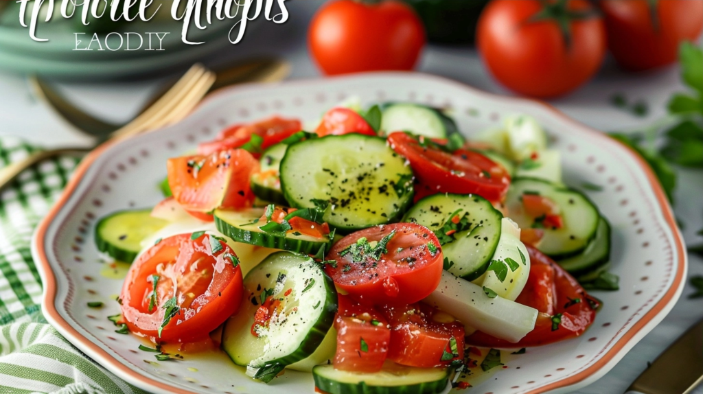 Quick and Easy Marinated Cucumber Tomato Salad with Fresh Basil