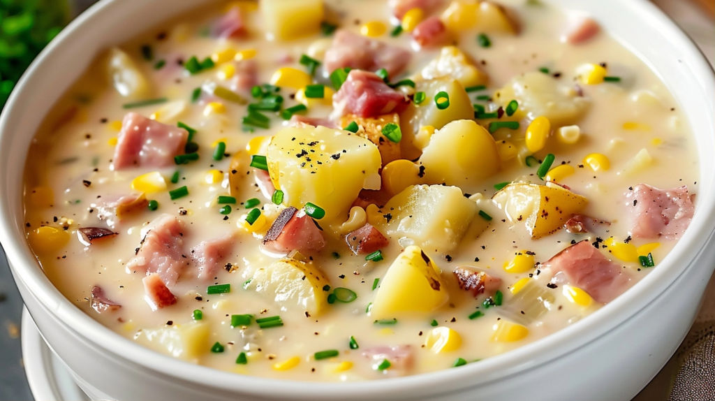 Creamy Ham Potato Corn Chowder