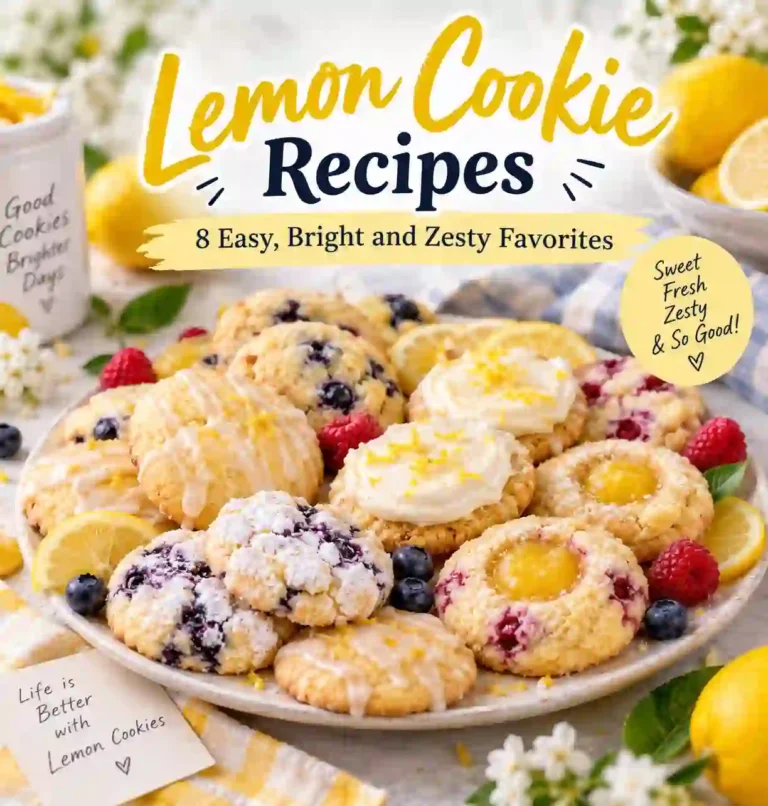 Lemon cookie recipes with glazed, blueberry, raspberry, cheesecake, and thumbprint cookies
