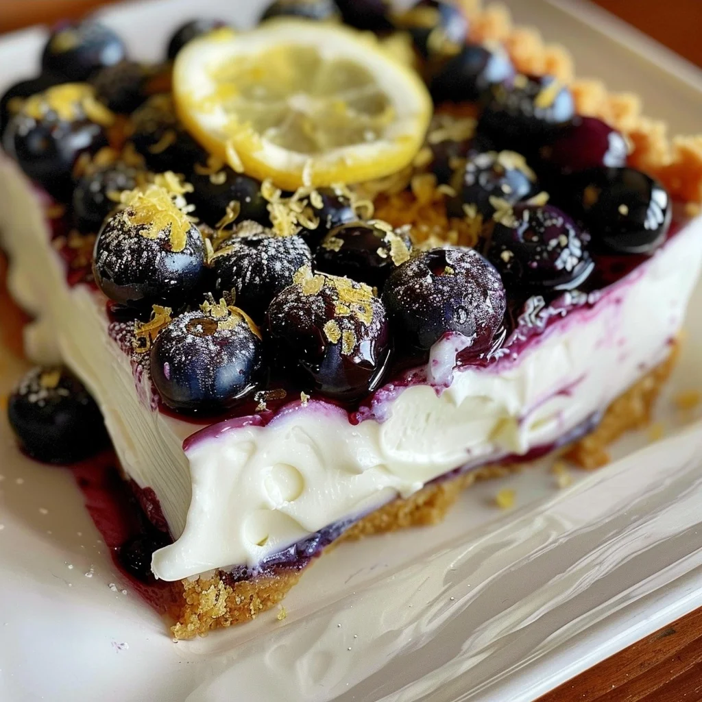 No Bake Lemon Blueberry Dessert Recipe for a Zesty Summer Treat