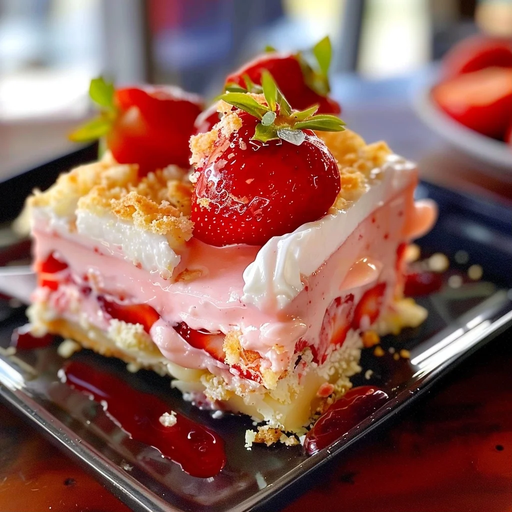 Irresistible Strawberry Dream Dessert Recipe | Creamy Filling & Sweet Crumbles