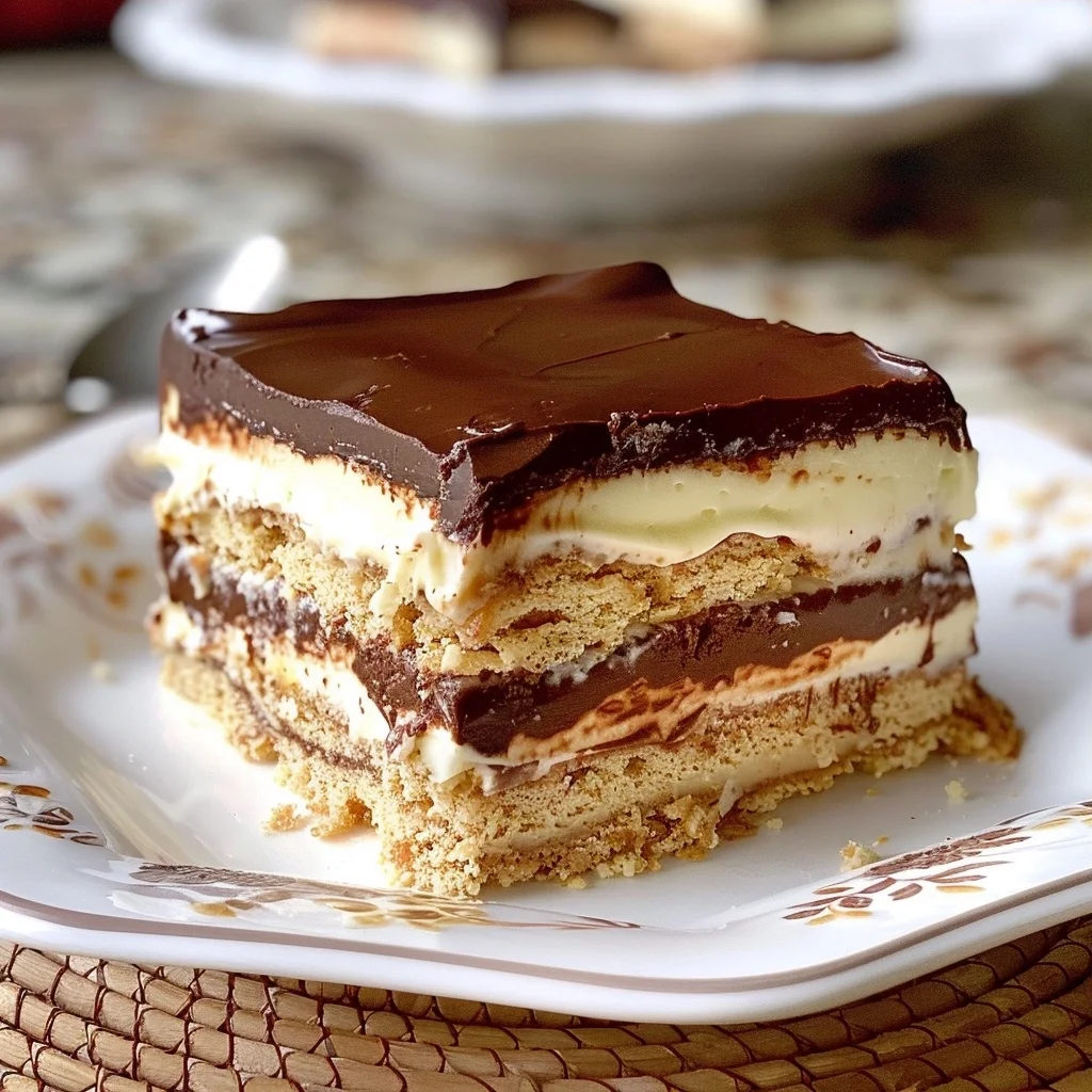 No Bake Chocolate Eclair Icebox Cake Recipe