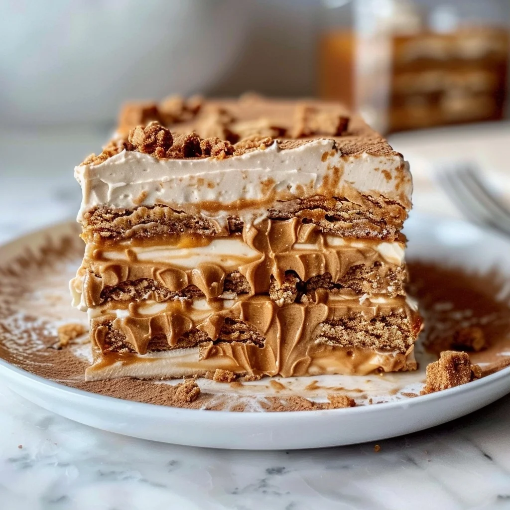 No-Bake Cookie Butter Icebox Cake with Speculoos (Biscoff Layer Cake)