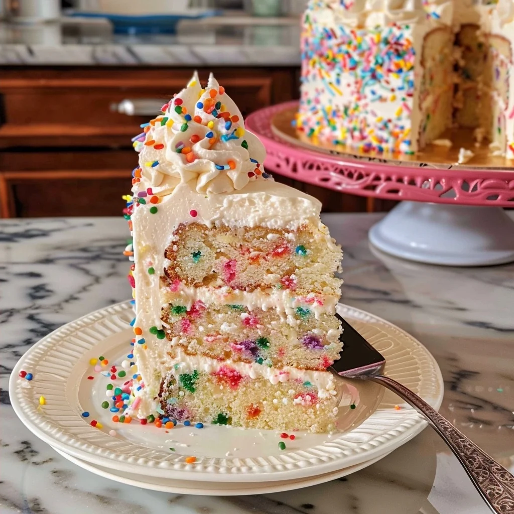 Fluffy Funfetti Cake with Rainbow Sprinkles Recipe