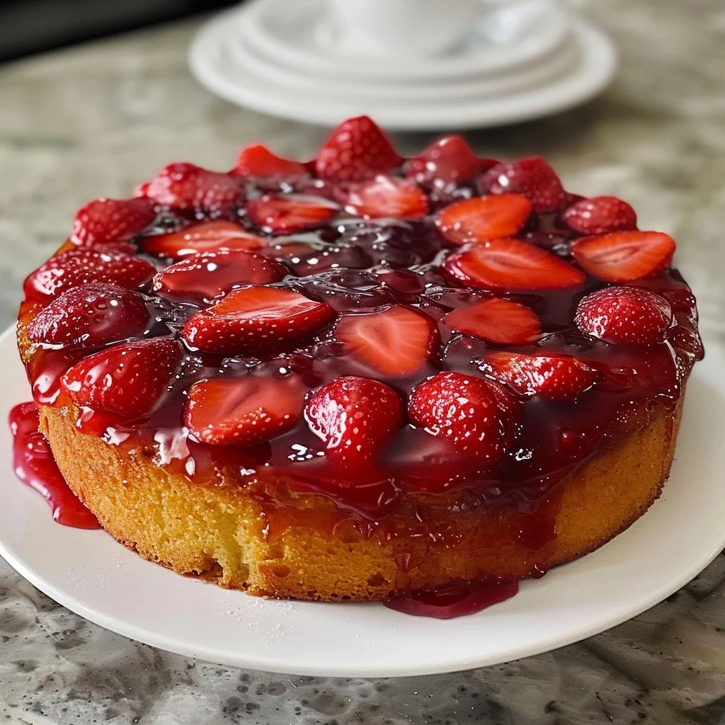 Delicious Strawberry Upside Down Cake Recipe: Moist & Flavorful