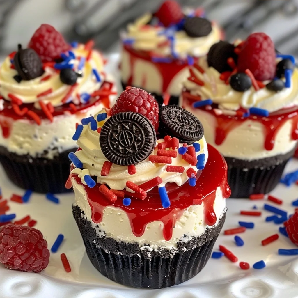 No-Bake Patriotic Mini Cheesecakes for 4th of July Celebrations