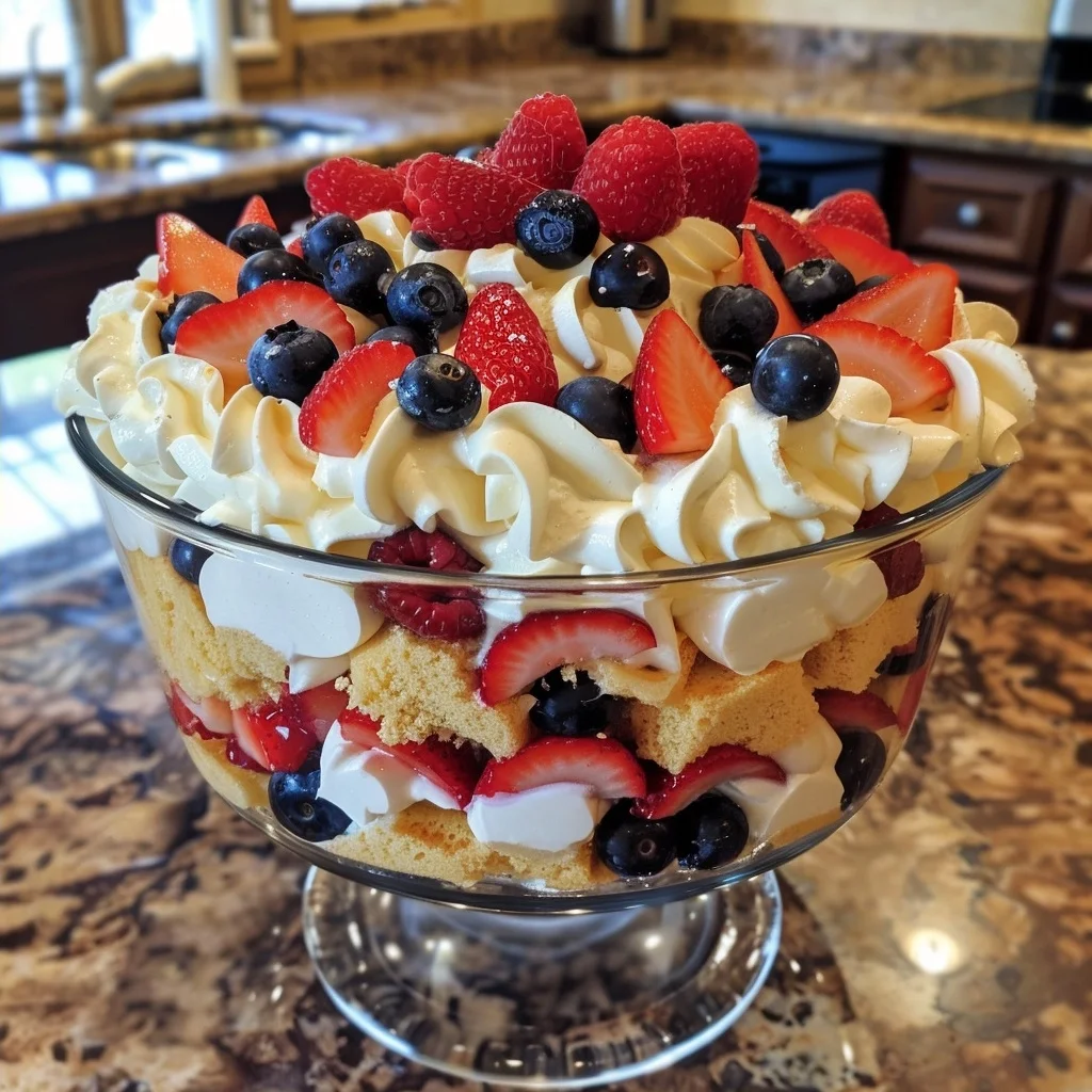 4th of July Trifle with Fresh Berries | A Patriotic Layered Dessert for Celebrations